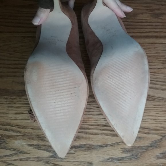 Ann Taylor Aiden Suede Tasseled Loafer Pump Size 7.5 Academia Old Money Office - Picture 11 of 16